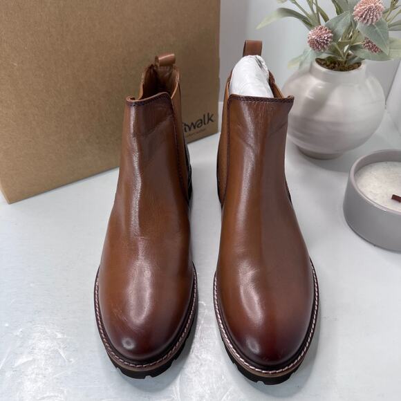 SoftWalk Indy Leather Chelsea Ankle Boots Comfort Luggage Brown Women's 11N NWB - Picture 5 of 10